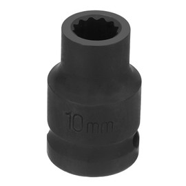 sourcing map 12-Point Impact Socket 1/2 Inch Drive 10mm Metric Cr-V Shallow Impact Socket Nut Driver Wrench for Auto Repair