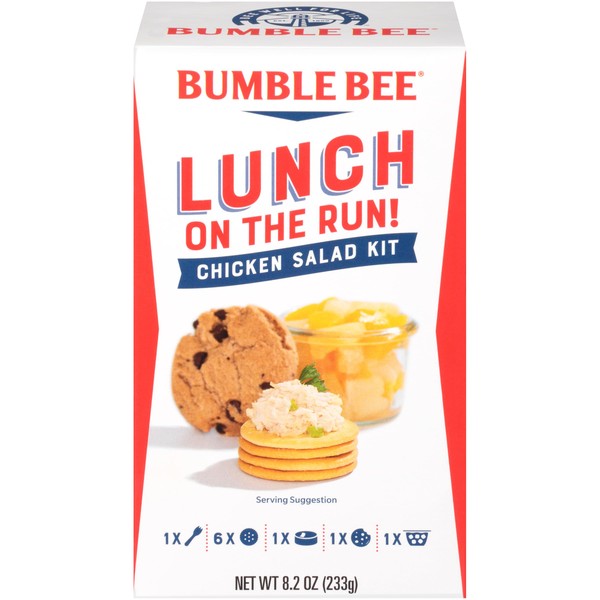 Bumble Bee Lunch On The Run Chicken Salad with Crackers Kit - Ready to Eat, Includes Crackers, Cookie & Mixed Fruit - Shelf Stable & Convenient Source of Protein, 8.2 oz (Pack of 1)