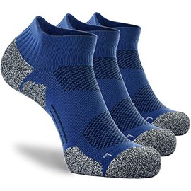 CWVLC Unisex Cushioned Compression Athletic Ankle Socks Multipack, 3-pairs Blue, XL (13.5-15.5 W US/ 12-14 M US)