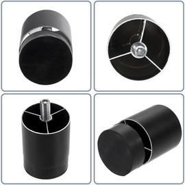 BTSKY 4PCS Furniture Legs 2 Inch Aluminum Alloy Cabinet Legs Heavy Duty Couch Legs Table Legs DIY Project Legs Sofa Legs Metal Furniture Replacement Legs with M8 Thread, Black