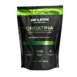 Creatina Monohidratada sin Sabor ni Azúcar de De Leon Nutrition, 500g, 100 Porciones