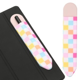 PATIKIL Pencil Holder for Stylus, Adhesive Elastic Pen Case Sleeve Pouch Stylus Holder Pocket Elastic Pen Pouch Accessories for Tablet Case Notebook Outdoor, Color Plaid