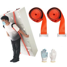 Moving Straps 1-Person Lifting and Moving System, Moving Shoulder Straps Lifting with Handle Lifting Straps Up to 600 Pounds for Harness Moving Furniture & Appliances Heavy Objects (Orange)