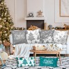 Lanpn White and Grey 45x45 Christmas Pillow Covers Set of