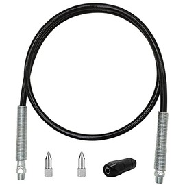 47in 4-Piece Grease Gun Hose Kit, Grease Gun Accessories Set Includes 47in Flex Grease Hose Extension, 4-Jaw Standard Grease Couplers and 2pcs Sharp Nozzles (1/8" NPT)