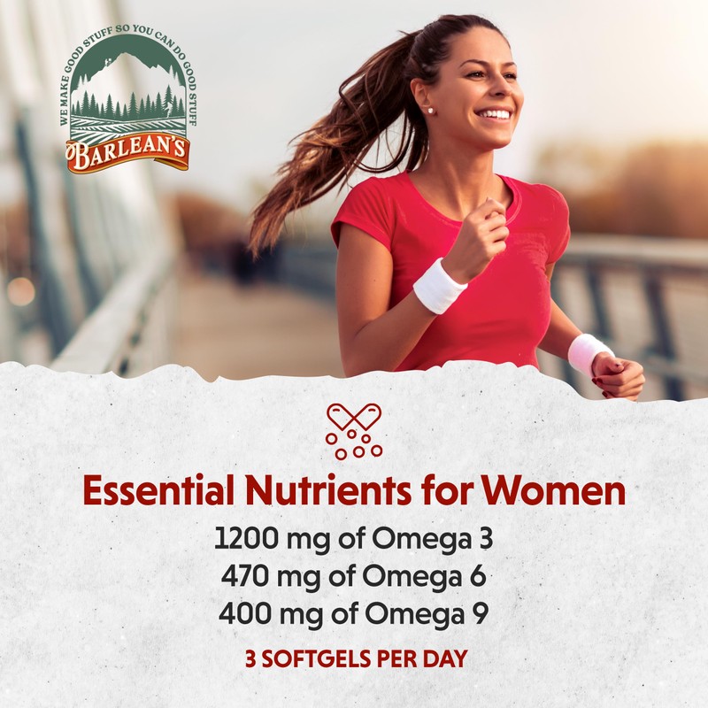 Barlean's Essential Woman Supplement Capsules, Women's Flaxseed and Evening Primrose
