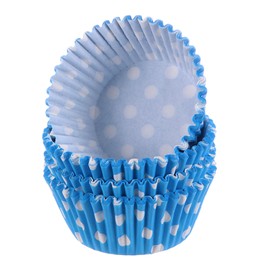 HARFINGTON 100 Count Cupcake Liners Blue Dot Cupcake Cups Standard Size Muffins Liners Papers Baking Cups Wrappers Greaseproof for Party Wedding Birthday