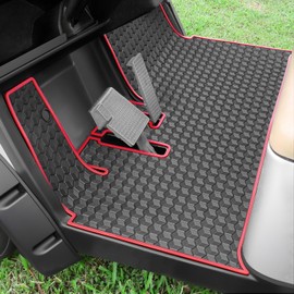 Golf Cart Floor Mat for Yamaha Floor Mat, 3/10" Thickness Rubber Full Coverage, Fit for Yamaha Drive2, QuieTech, Adventurer, UMAX Rally 4x4 Red
