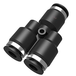 Utah Pneumatic 3/8" Od Y Air Line Splitter Push Air Fitting Union Pneumatic Push Connect Fittings Quick Connect Fittings Pneumatic Connectors Push Connect Splitter (5 Pack)