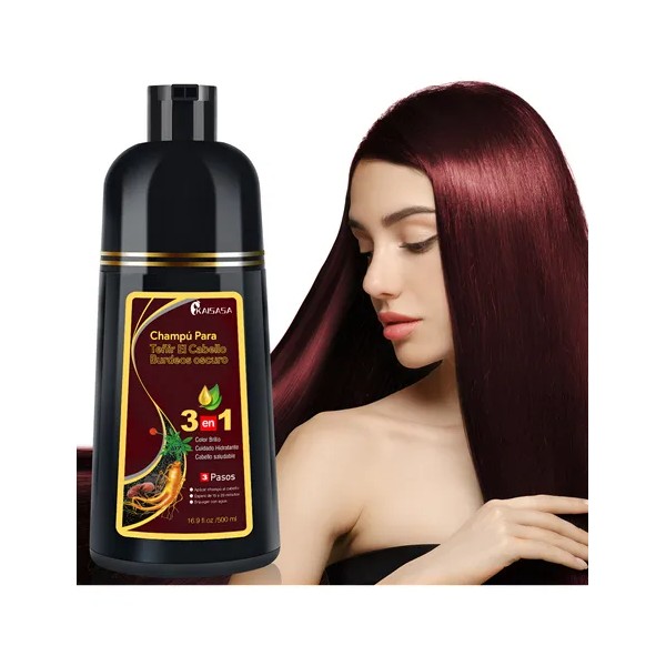 Shampoo Tinte Cubre Canas Contiene Extracto De Ginseng 500ml