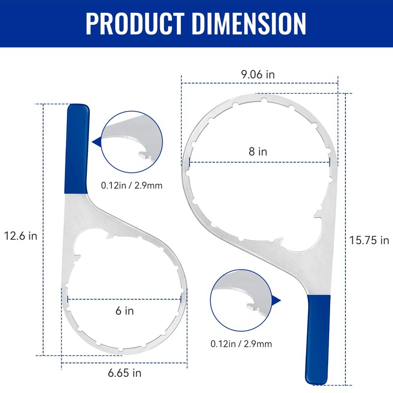 6" & 8" Fuel Filter Collar Vent Cap Wrench Set