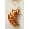 The Bridge Collection 4.5" Glittery Glass Bread Croissant Ornament -