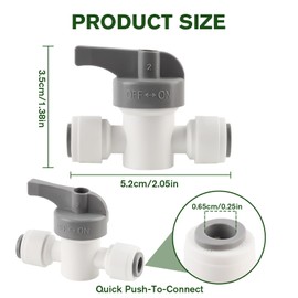 Kalolary 10 Pack Quick Connect Drip Irrigation Valves, 1/4" Shut Off Ball Valve Barbed Parts Fittings for 1/4 Inch Drip Irrigation Tubing Garden Lawn Irrigation System