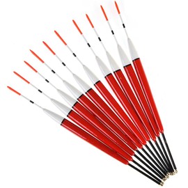 TopHomer Wooden Fishing Float Kit (10 Pack), 17cm 3g Durable Green Fishing Bobbers Fishing Floats with Eyelet Tackle Accessory Fishing Supplies