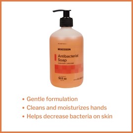 McKesson Antibacterial Liquid Hand Soap, 18 oz [Pack of 12] Pump Bottle, Clean Scent