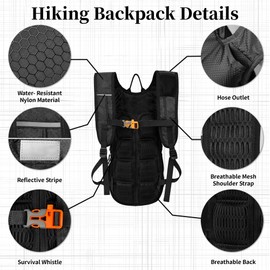 EULANT Fahrrad Rucksack Klein,Trinkrucksack 8l Con Wärmedämmschicht Wasserrucksack MTB Rucksack Reflektierend Skirucksack,Wasserdicht Sportrucksack für Joggen Trekking Laufen,Schwarz