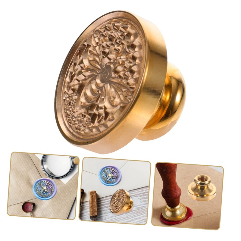 IWOWHERO DIY Crafts Bee Pattern Wax Seal Stamp Head Durable