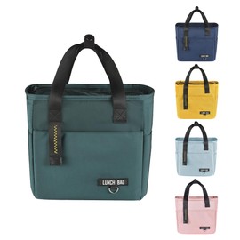 INNKGLE Insulated Lunch Bag -Dark Green- Leakproof PEVA Liner, Triple-Layer Thermal Insulation, Large Opening, Front & Side Pockets - for Adults & Kids, Cool Bag for Office, School, Picnic, Outdoors