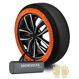 Automotive Snow Socks for Tires, Tire Socks For Snow- Premium Alternative to Tire Chains for Cars, SUVs & Trucks - Easy Installation, Enhanced Winter Traction - Pack of 2 (X-Large)