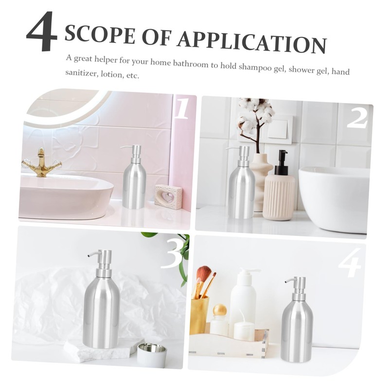 Ciieeo Stainless Steel Soap Dispenser Shampoo Pump Bottle Laundry Liquid