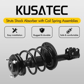 KUSATEC Front Pair Complete Struts Shock Absorber fit for Lexus ES350 2007-2009; Toyota Avalon 2006-2012/ Camry 2007-2011/ Solara 2006-2008, 172308 172307 Left/Right Struts with Coil Spring Assemblies