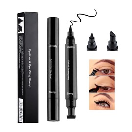 2Pack Dual Tip Eyeliner Stamp Pen 2 in 1 – Large & Small Wing, Waterproof Liquid Eyeliner Pencil, Long Lasting & Smudgeproof, Easy Cat Eye Makeup for Left & Right Eyes
