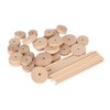 Unfinished Wood Wheels DIY Polished Round Wheel Wooden Pieces for