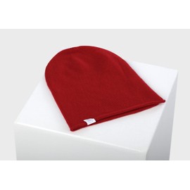 -MERE.CH 100% mere Beanie Hat | Knitted Hat for Women and Teenagers, Postbox Red, One Size Fits All