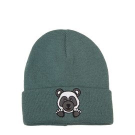 Panda&Fuchs Winter hat for children, 3 to 10 years, from approx. 52 cm head circumference, unisex, boys and girls, cute motif, gray