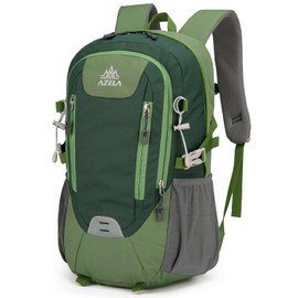 Outplea 20L Small Hiking Daypack Men Women, Multi-Pocket Travel Backpack, Reflective Hiking Daypack with Chest Strap, Rucking Backpack for Outdoor Sport, Green