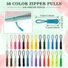 OPLCFO 210 Pcs Zipper Pull Replacement, 30 Colors Zipper Tags