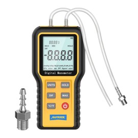 AUTOOL Digital Manometer, Gas Pressure Tester, Fieldpiece Manometer HVAC 12 Selectable Units Differential Pressure Gauge, Large LCD Display with Backlight