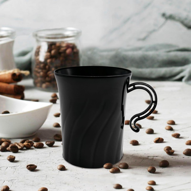 Party Essentials Disposable Plastic 8 oz. Swirled Cups With Handle