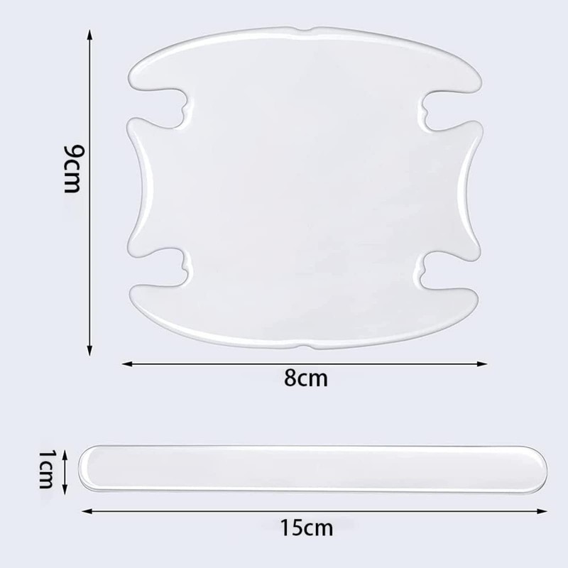 QIOON 8 Pcs Car Door Handle Protectors - Transparent Waterproof