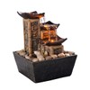 GOSSI Indoor 3-Tier Relaxation Tabletop Fountain Simulation Stone Pillar Water