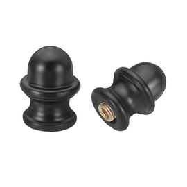 PATIKIL 26x35mm Lamp Shade Finial, 2 Pcs Lamp Finials Caps Knob M10x1mm Threaded Aluminum Solid Lamp Finial Decoration for Lamp Shade Table Floor Lamps, Black