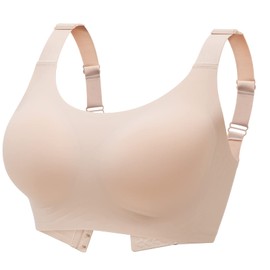 Gailife Womens Wireless Bras Push Up Bras for Women No Underwire Seamless Full Coverage Supportive T Shirt Everyday Bras -XXL,ND Beige