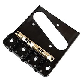 Telecaster Bridge w/Compensated Brass Saddles & Cut-Down Sides for Fender Tele Guitar (Black)