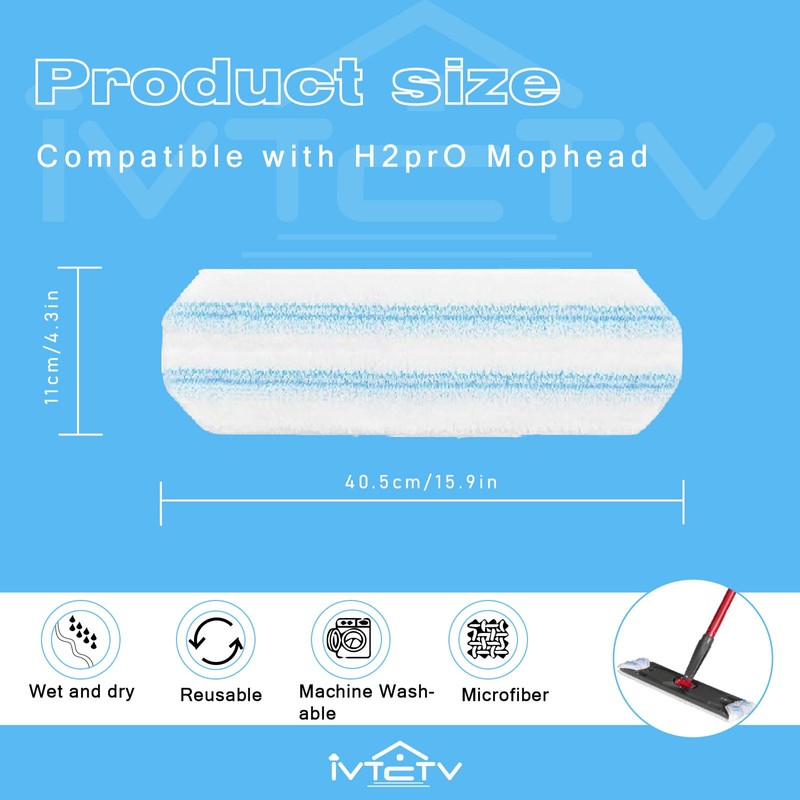 5-Pack Replacement Mop Pads for O-Cedar H2prO/ Vileda H2prO Flat