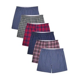 Fruit of the Loom mens Tag-free (Knit & Woven) Boxer Shorts, Woven - 6 Pack Assorted Colors, XX-Large US