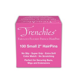 Frenchies Ultra Flocked Extra Soft French Twist Hair Pins: The French Hair Pins for Buns, Wedding Updo Hairstyles, Hair Extensions + Wigs, 100 Count, Brown, Small (2 inch)