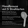 Bürstenking Shower Head Hand Shower with 5 Jet Types, Round