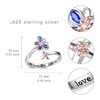 qielizhu Butterfly Ring 925 Sterling Silver Butterfly Adjustable Open Ring