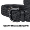 Bluecton Mens Plus Size Belt Golf Braided Stretch Black Big&Tall