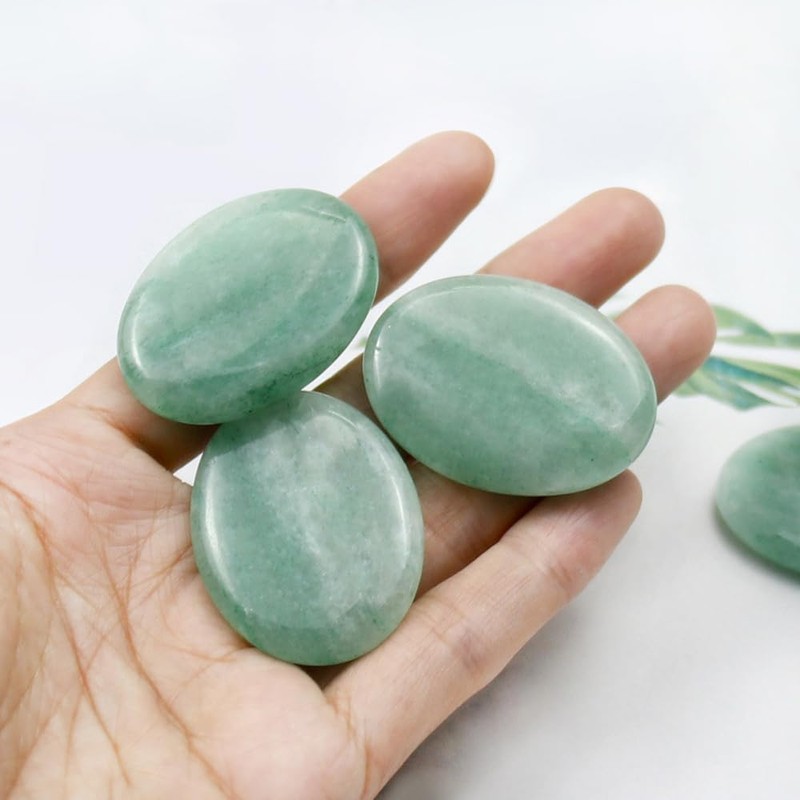 LHYILSWQ 8Pcs Small Green Jade Cold Stone Hot Massage Stones