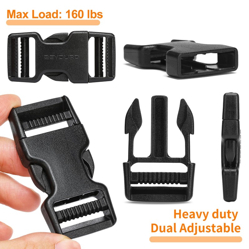 BEYOURD Buckles and Straps Set 1": 6 Yards of Thick
