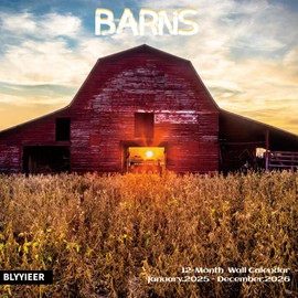 2026 Wall Calendar Barns | 18 Monthly Hangable Barns Calendars | 12" x 24" (Open) | Thick & Sturdy Paper for Organizing & Planning | Home and Office