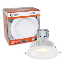 Commercial Electric Easy Up 6" Soft White LED Recessed Baffle Kit CER608943WH30