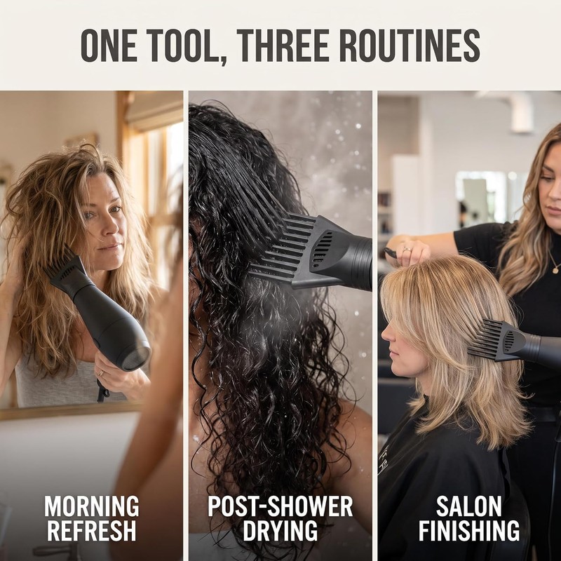 Universal Hair Dryer Comb Attachment for Straightening, Detangling - Nozzle