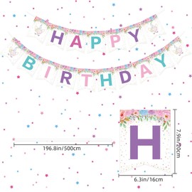 Unicorn Birthday Decorations- Unicorn Happy Birthday Banner for Kids Girls Bunting Banner Unicorn Theme Birthday Party Decorations Party Favors for Girls Birthday Sign Birthday Backdrop Decor Girls Birthday Party Supplies